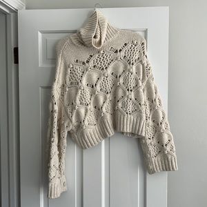 cream turtle neck zara sweater